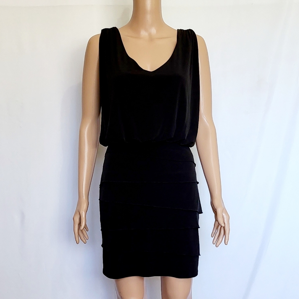 Laundry By Shelli Segal Black Draped  Dress Size 4